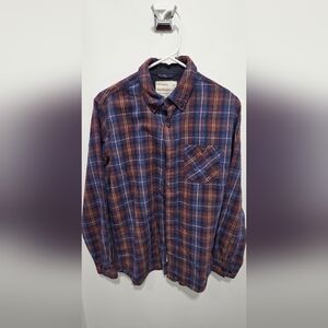 Weatherproof Men's Casual Plaid Shirt - Navy and Burgundy